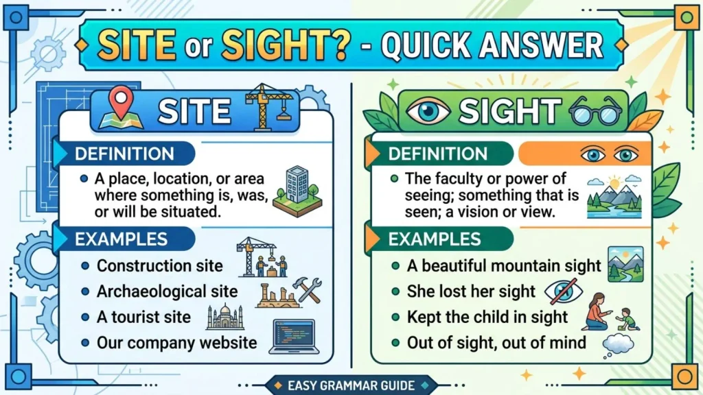 Site or Sight – Quick Answer