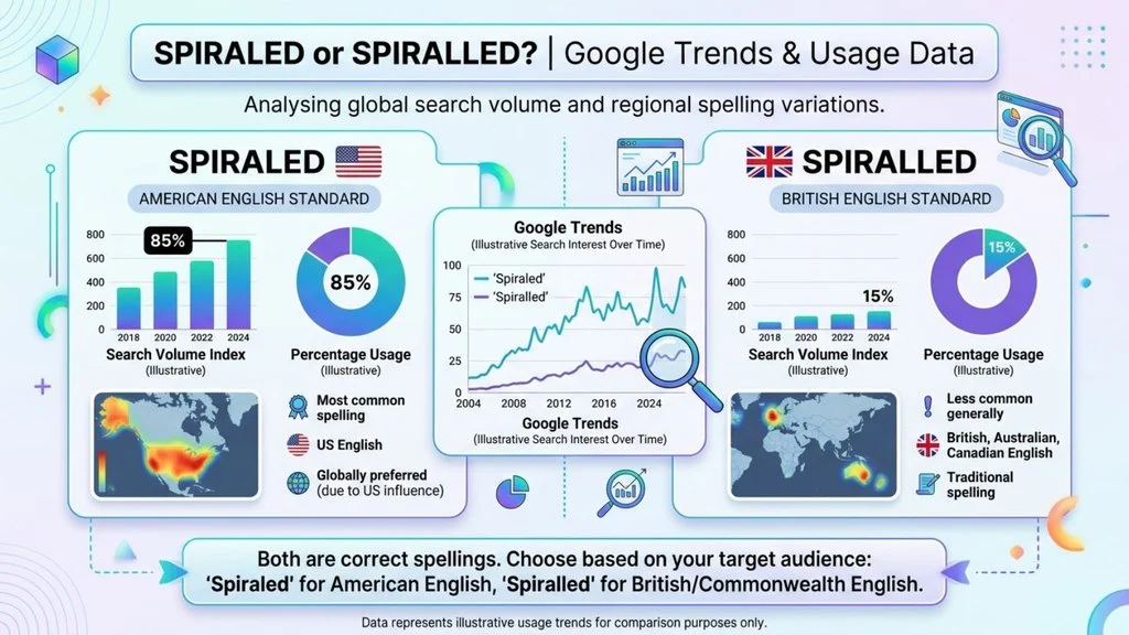 Spiraled or Spiralled – Google Trends and Usage Data