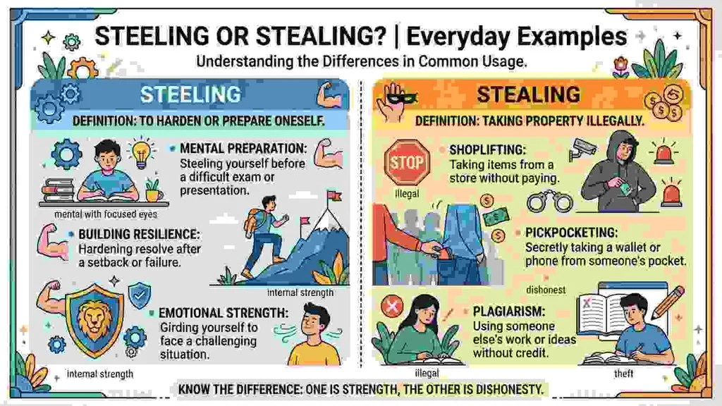 Steeling or Stealing in Everyday Examples