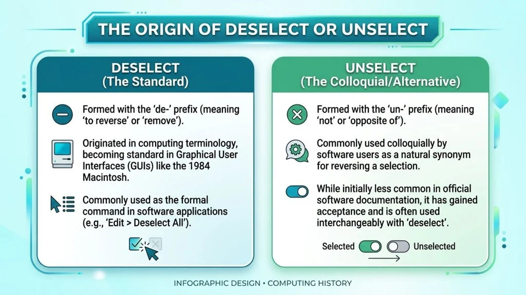 The Origin of Deselect or Unselect