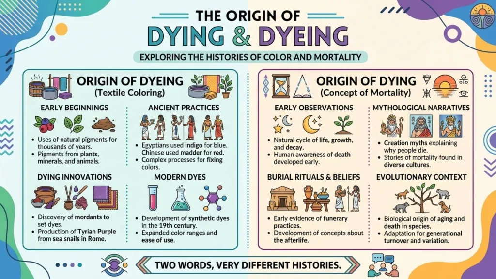 The Origin of Dying or Dyeing