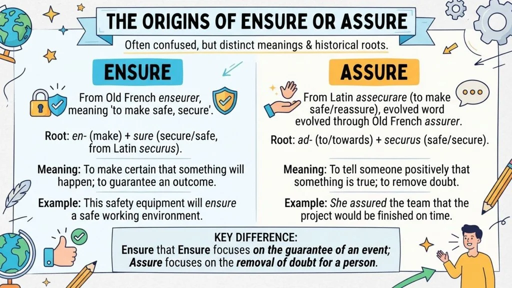 The Origin of Ensure or Assure