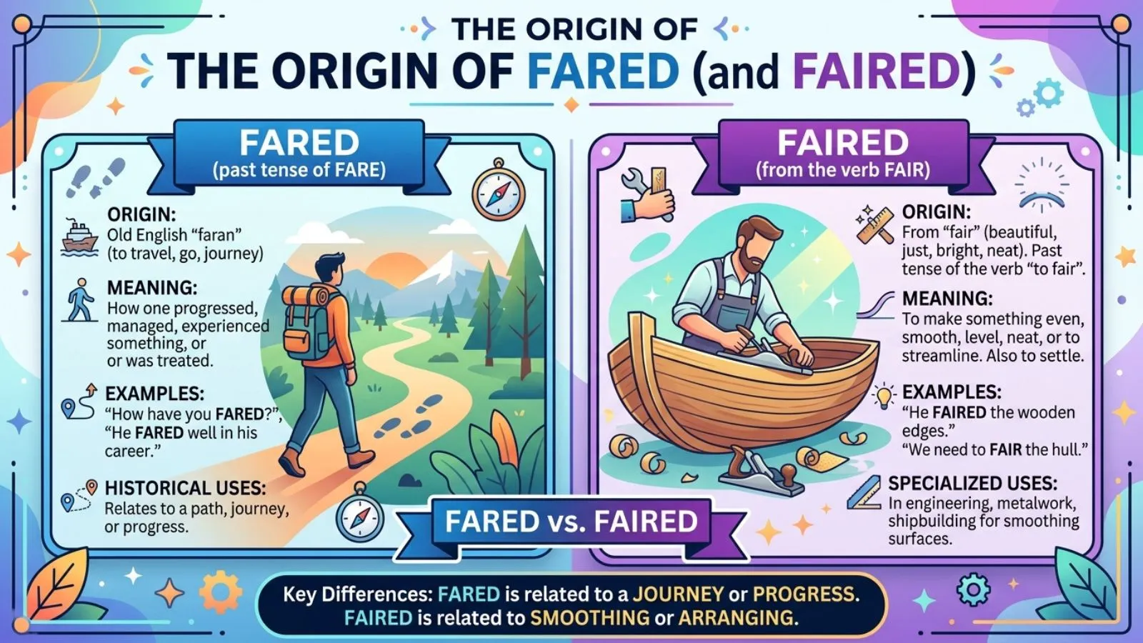 The Origin of Fared (and Faired)