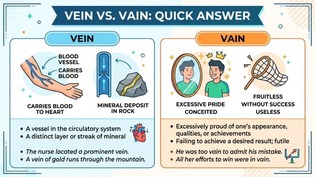 Vein or Vain – Quick Answer