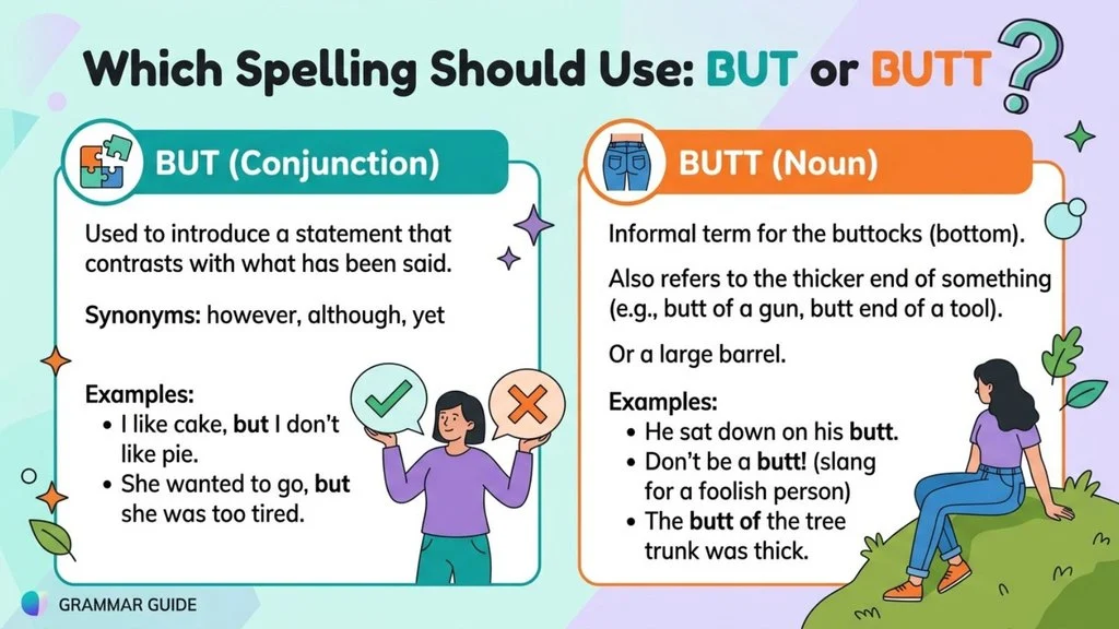 Which Spelling Should Use but or butt ?
