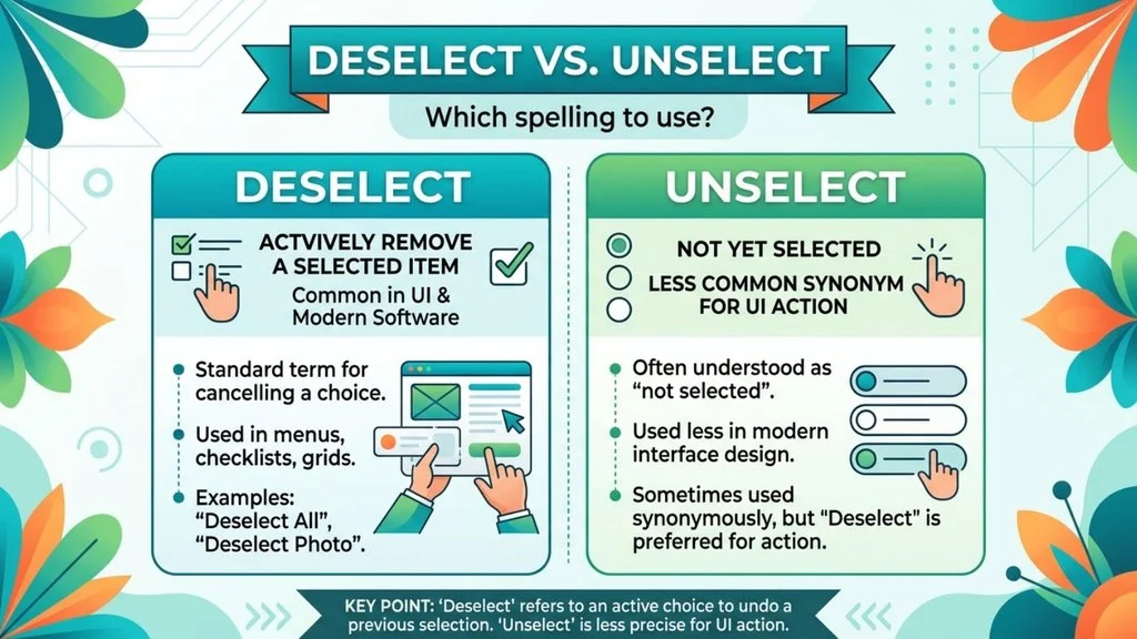 Which Spelling Should Use Deselect or Unselect ?