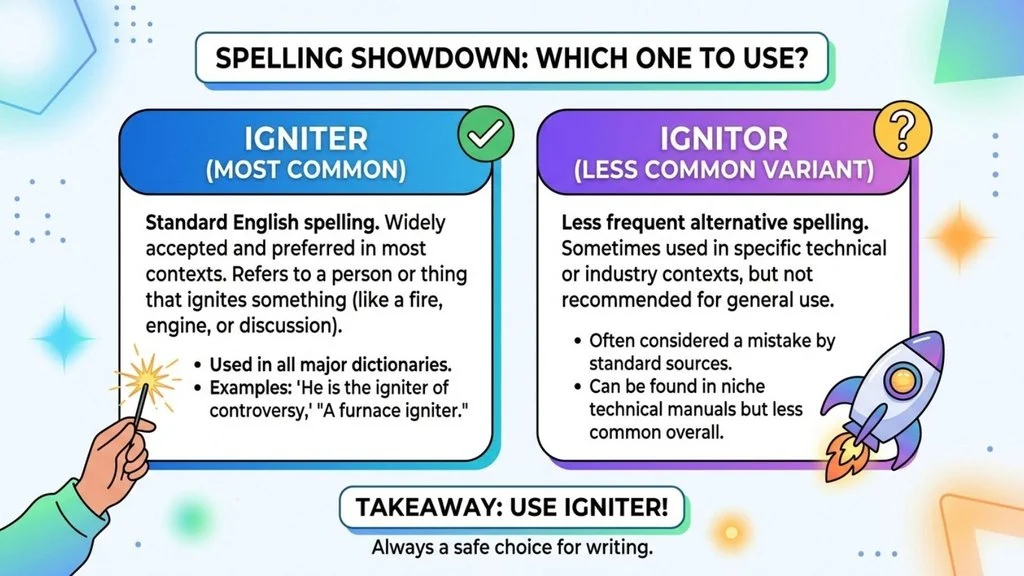 Which Spelling Should Use Ignitor or Igniter ?