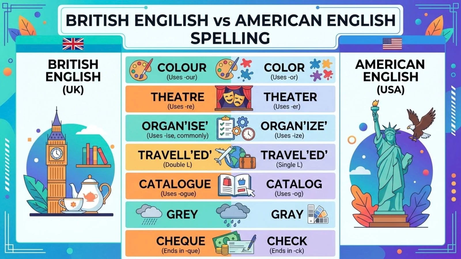 British English vs American English Spelling