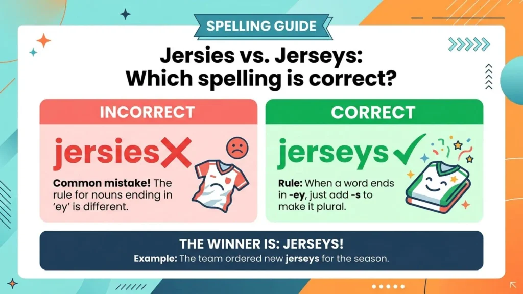 Which Spelling Should Use jersies or jerseys ?