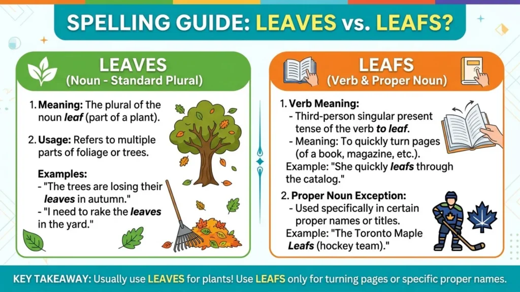 Which Spelling Should Use leaves or leafs ?