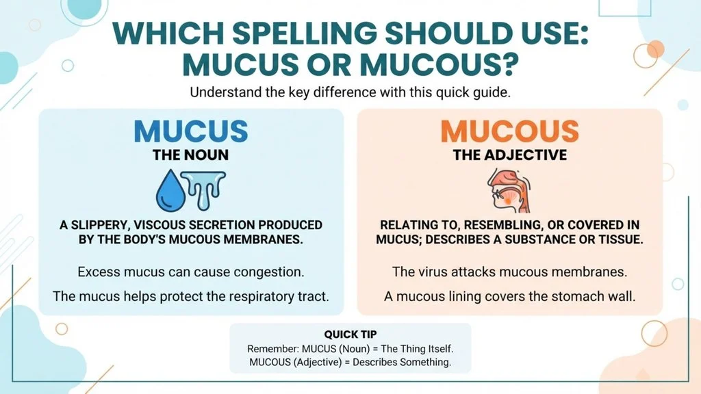 Which Spelling Should Use Mucus or Mucous ?