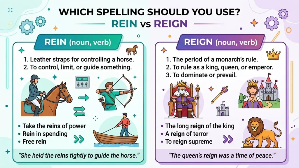 Which Spelling Should Use Rein or Reign ?