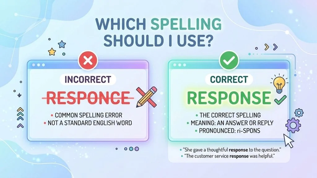 Which Spelling Should Use Responce or Response ?