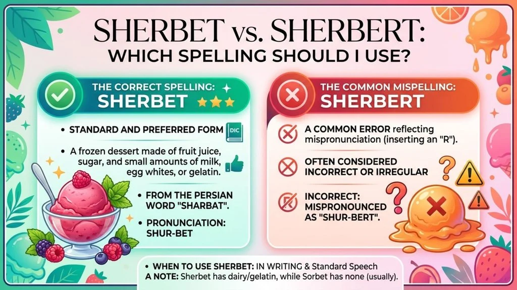 Which Spelling Should Use Sherbet or Sherbert ?