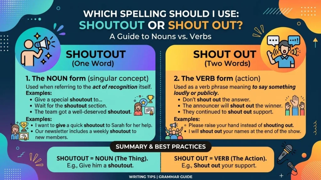 Which Spelling Should Use Shoutout or Shout Out ?