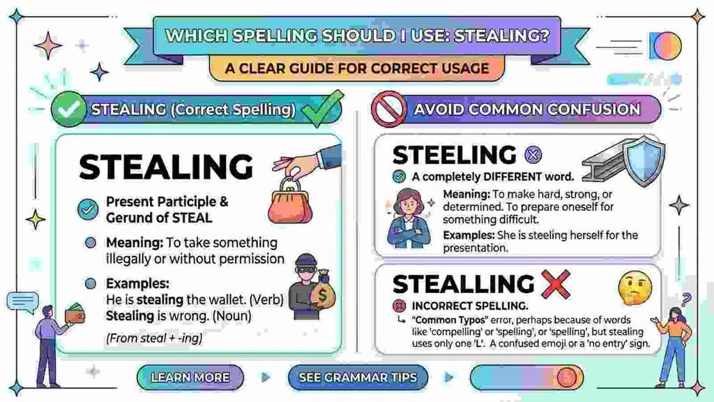 Which Spelling Should Use Stealing:?