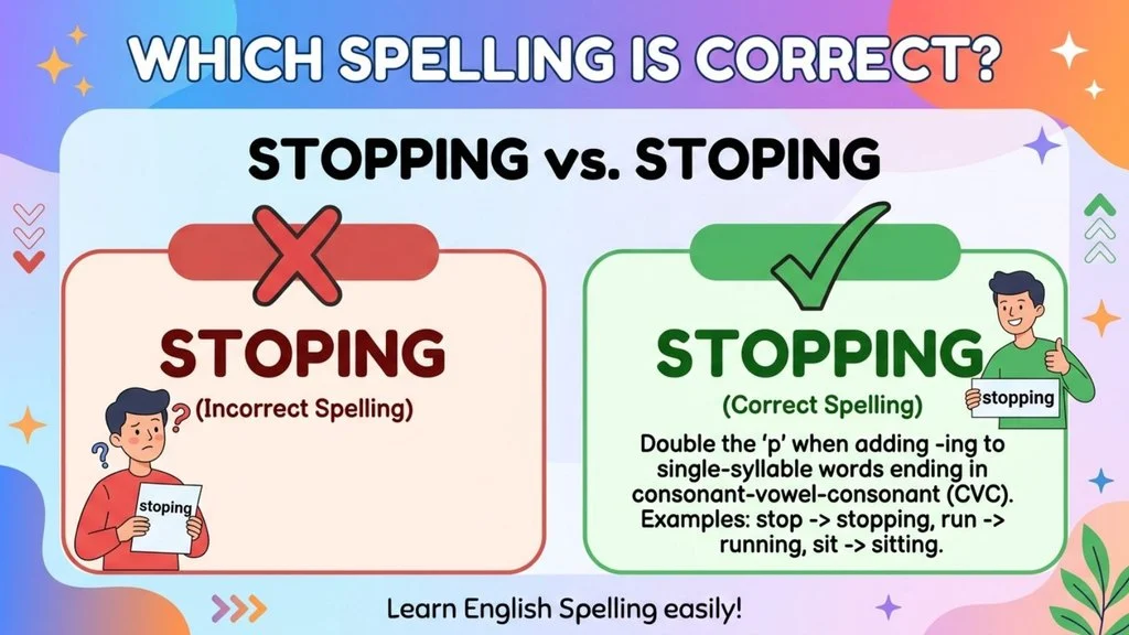 Which Spelling Should Use Stopping or Stoping ?