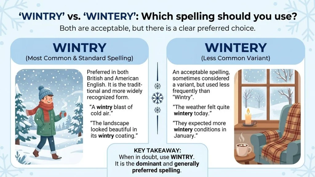 Which Spelling Should Use Wintry or Wintery ?