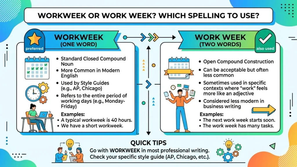 Which Spelling Should Use Workweek or Work Week ?