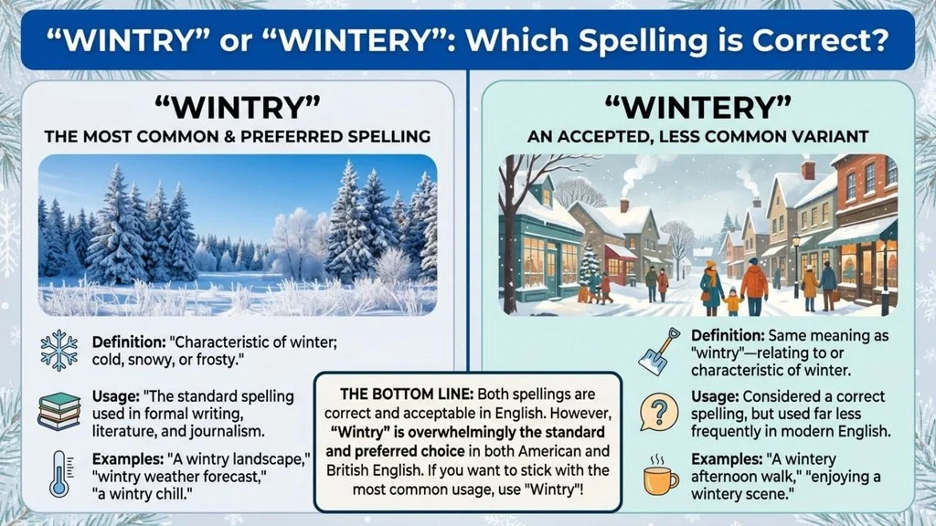 Wintry or Wintery in Everyday Examples