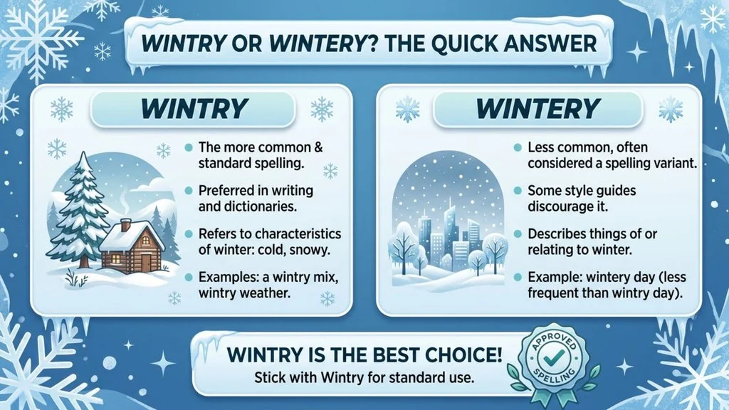 Wintry or Wintery – Quick Answer