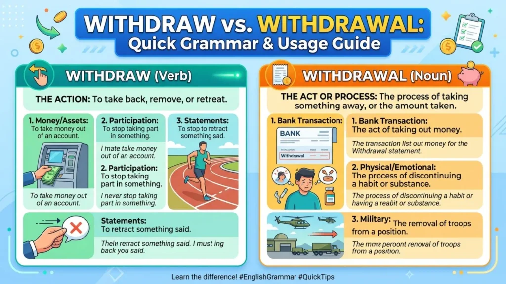 Withdrawal or Withdraw – Quick Answer