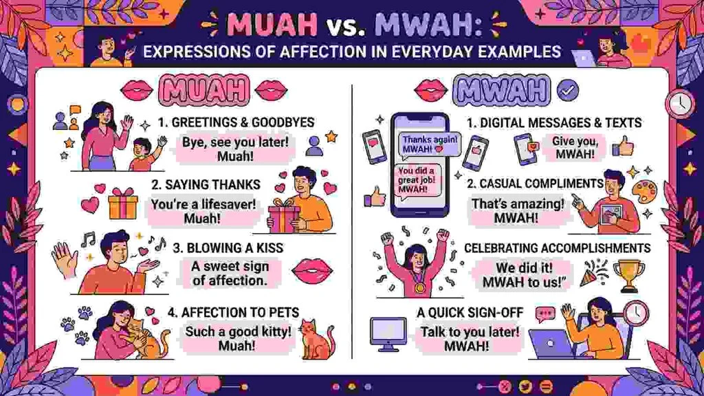 Muah or Mwah in Everyday Examples