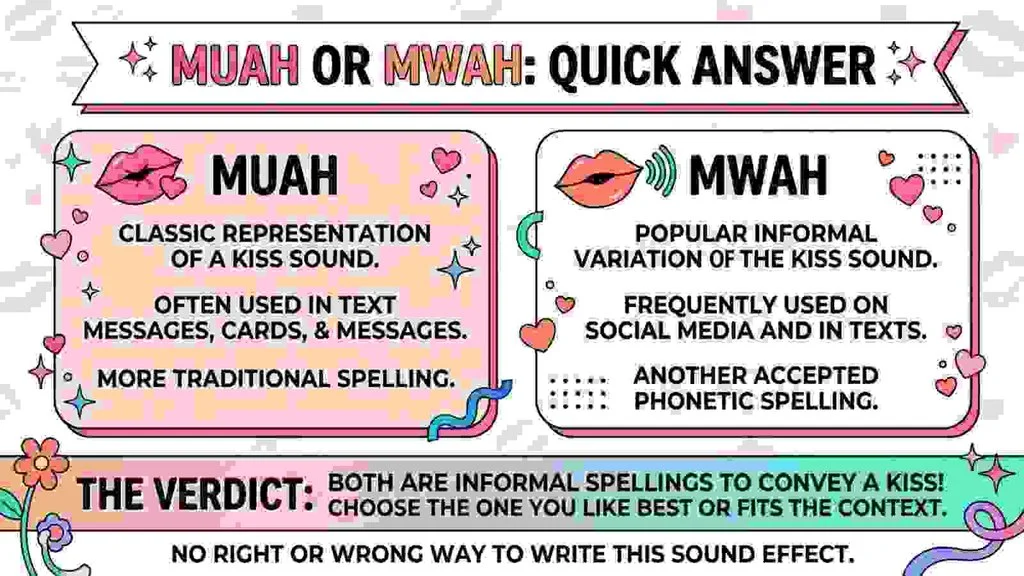 Muah or Mwah – Quick Answer