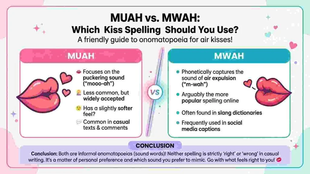 Which Spelling Should Use Muah vs Mwah ?